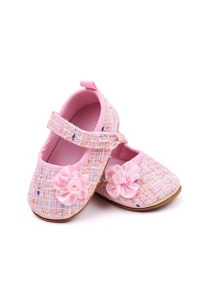 Superbaby Pink baby shoes with flower - Elegant