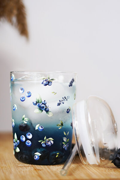 Caga Home CAGA Isıya Dayanıklı Borosilikat Cam Pipetli ve Kapaklı Pinterest Bardak Kahve Sunum Bardağı