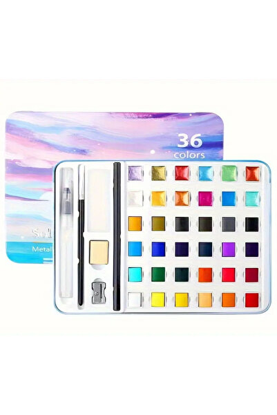Ümraniye Hobi Sanat Art Design Tablet Suluboya Seti 36 Renk Metal Kutu