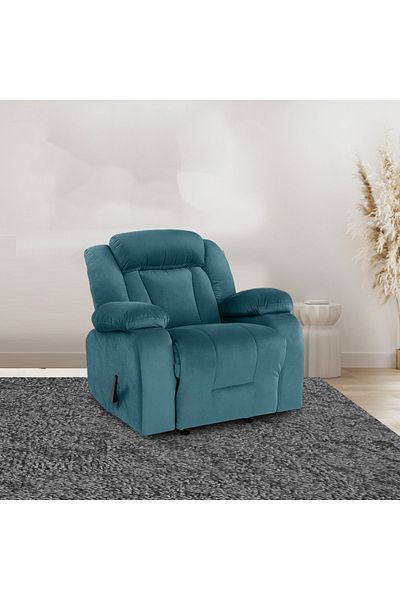 Lazy Vibes MNZ5 | Velvet Rocking Recliner Chair - Dark Turquoise