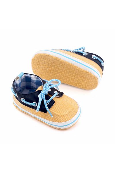 Superbaby Yellow and navy blue loafer shoes