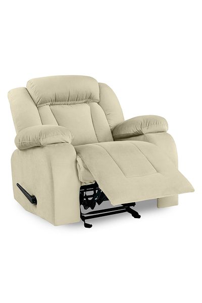 Lazy Vibes MNZ5 | Velvet Classic Recliner Chair - Light Beige