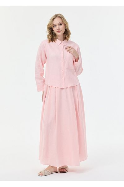 Armağan Flared Linen Skirt