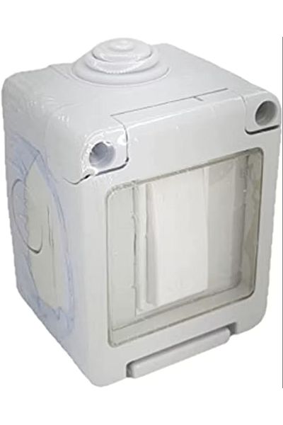 Generic ADMORE IP55 Outdoor Waterproof 1 Gang 2 Way Switch Socket – Weatherproof Grey Housing