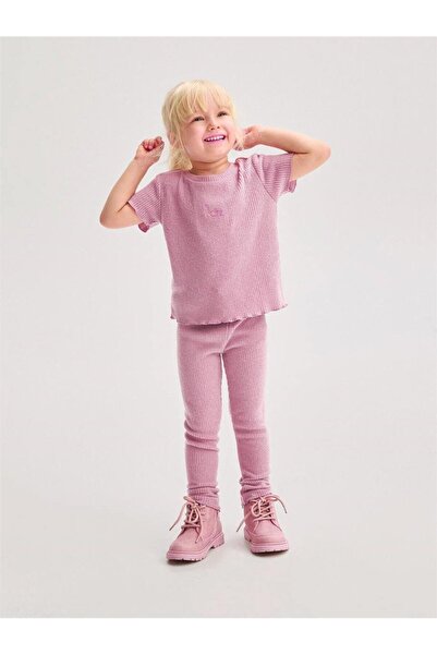 Motebarn Wear Labud za devojčice Sa deznom Rebrasto Set gornjeg i donjeg dela...