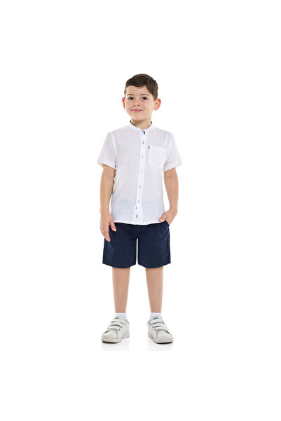 Victor and Jane Boys Solid Short Sleeve Shirt & Shorts Set