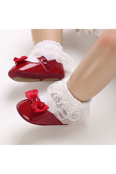 Superbaby Pantofiori visinii lacuiti cu fundita