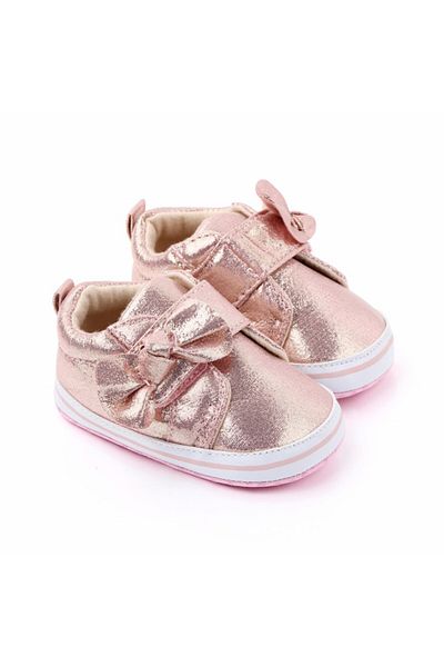 Superbaby Pearl pink shoes with applied bow
