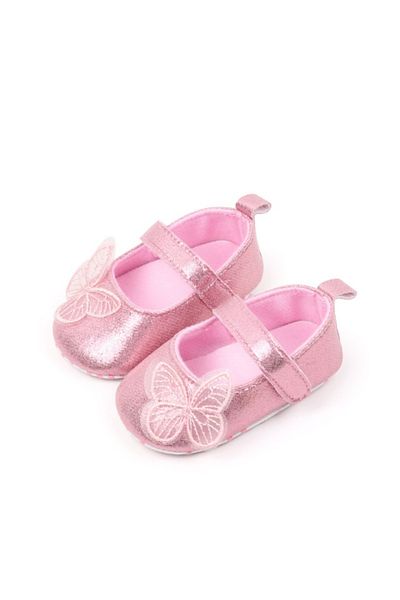 Superbaby Baby shoes, pearl pink with butterfly