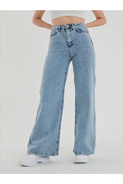 VERA LİFE Visok struk Široke nogavice ŽENSKE PALAZZO JEANS PANTALONE