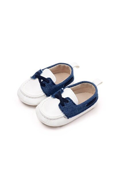 Superbaby Pantofiori tip mocasini albi pentru bebeluși pentru primii pași, cu...