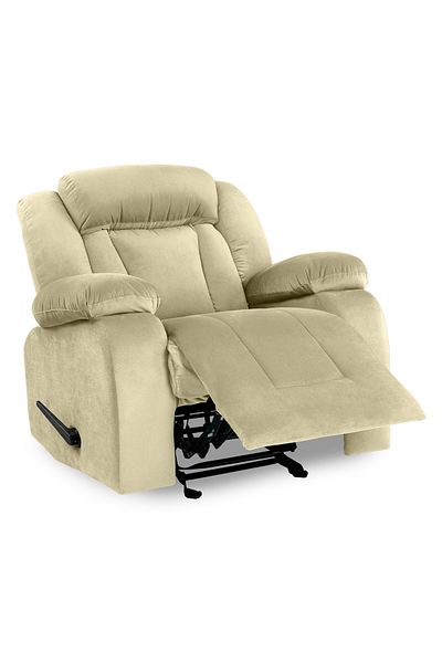 Lazy Vibes MNZ5 | Velvet Classic Recliner Chair - Dark Ivory