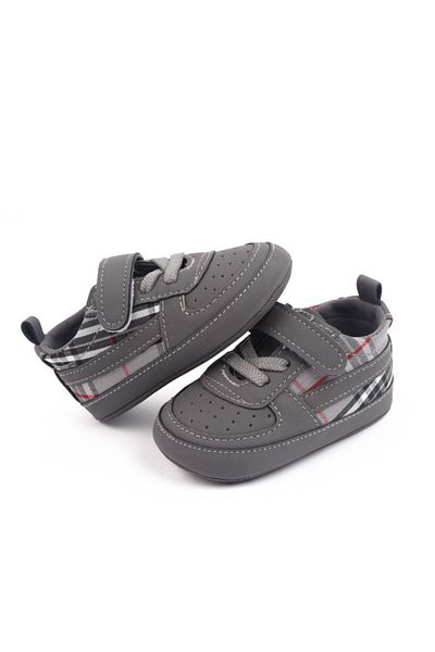 Superbaby Gray shoes for boys - Plaid