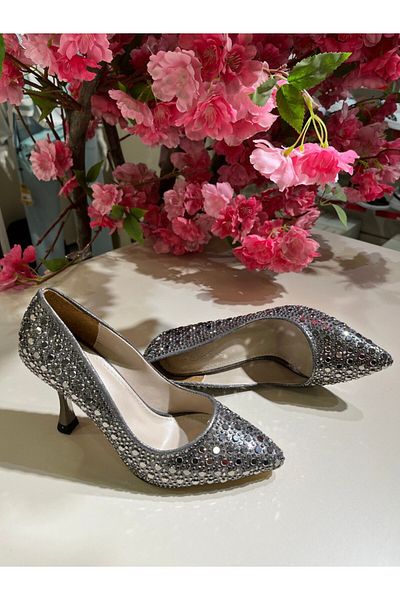 İST FİDAN KUNDURA Women's Sequin Detailed Heeled Evening Dress Shoes