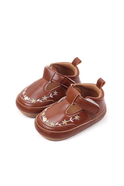 Superbaby Baby shoes for first steps, with hedgehogs, eco-leather, brown with...