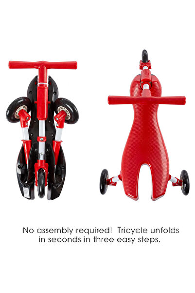 lovely baby Toddler 3-Wheel Folding Ride-On Toy No Assembly Required Baby Walking Tricycle EVA/Urethane Wheels