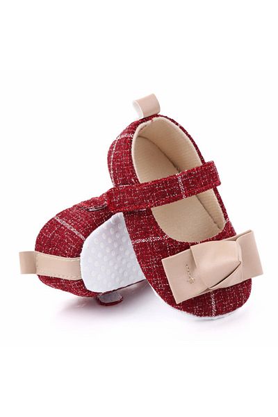 Superbaby Pantofiori visinii cu fundita crem