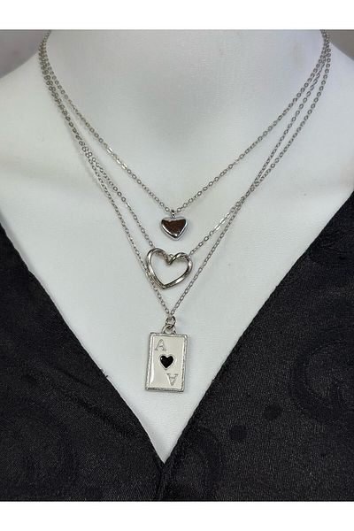 Uno Di Famiglia 3' Steel Heart Charm Necklace , Heart Steel Necklace