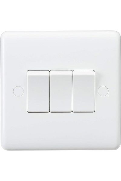 Generic ADMORE 3 Gang 1 Way Switch - Modern Electrical Wall Switch for Home and Office Lighting Control