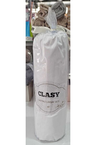 Clasy Ranforce Fitted Sheet Set Minel White 100*200 cm