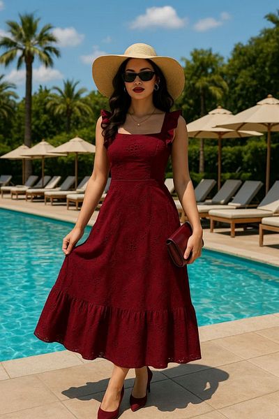 Ekim Store Strappy Scalloped Short Dress