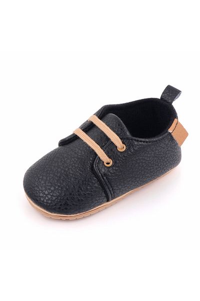 Superbaby Pantofiori eleganti negri cu sireturi