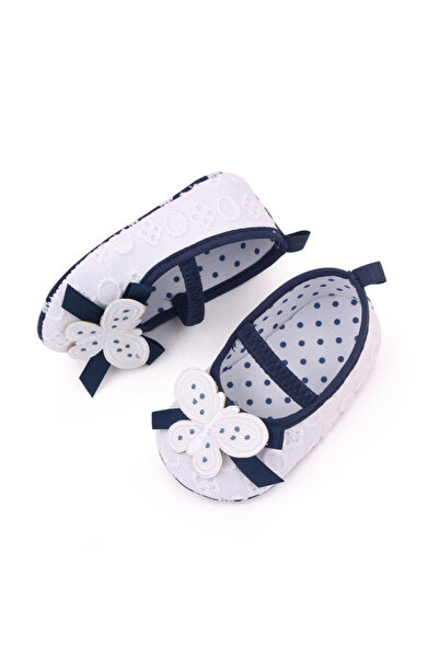 Bebelul White and navy blue shoes - Butterfly
