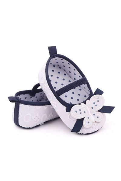 Superbaby White and navy blue shoes - Butterfly