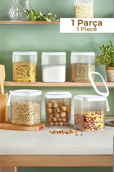 Hesaplı Kasa 2.5 Lt Transparent Airtight Storage Container with Handle and Lid