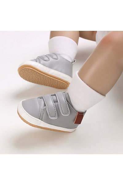 Superbaby Baby sports shoes, gray with velcro straps