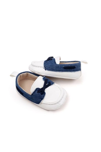 Superbaby White loafers with blue inserts