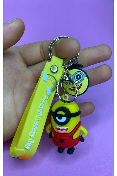 nss sky rock 3D Minions (Minions) Silicone Keychain and Bag Accessory – Cute Figured Design