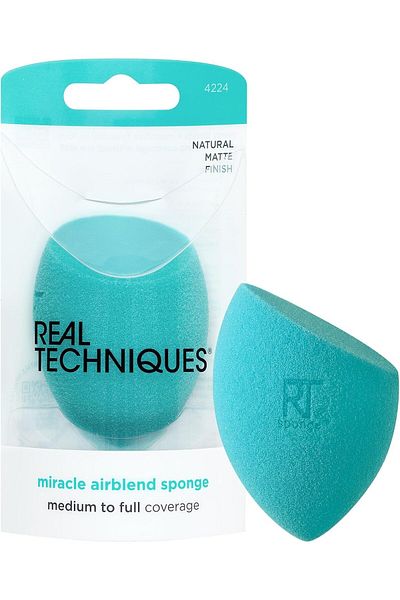 Real Techniques New Miracle Airblend Sponge For Foundation - Matt Finish (1 Pack)