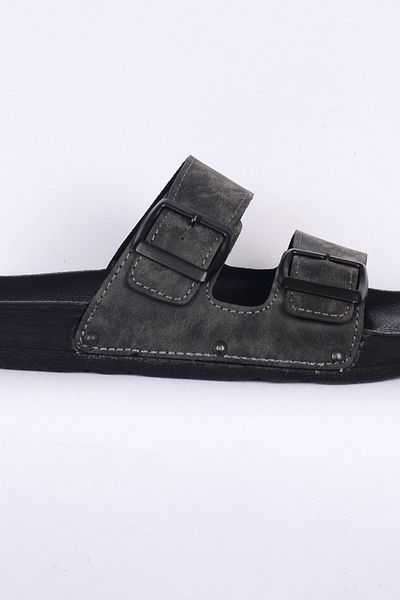 Pierre Cardin 7241 Gray Nubuck Double Banded Men's Slippers