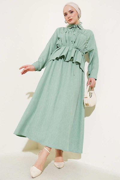 modasindoma Women's Front Gathered Skirt Suit