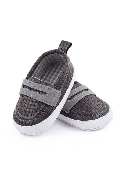 Superbaby Gray moccasin shoes for babies