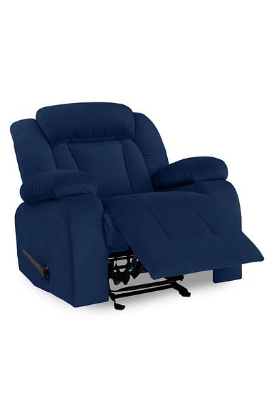 Lazy Vibes MNZ5 | Velvet Rocking Recliner Chair - Dark Blue