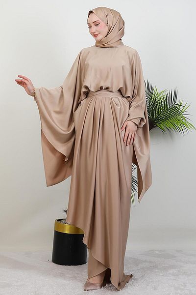 GİYZAMİLA Κρέμα βραδινού φορέματος Diva Satin