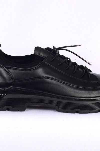 Bulldozer 250023 Lace-Up Orthopedic Sole Black Men's Winter Shoes