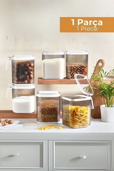 Hesaplı Kasa 2.5 Lt Transparent Airtight Storage Container with Handle and Lid