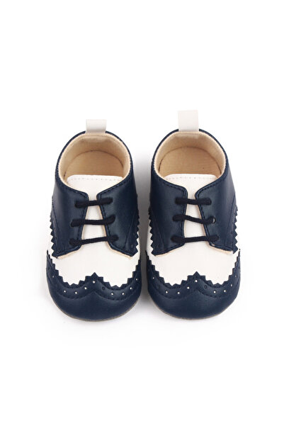 Superbaby Pantofiori eleganti bleumarine cu insertie alba