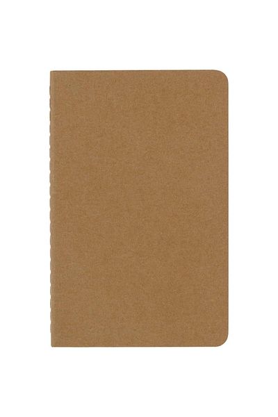 Moleskine Σετ σημειωματάριων χωρίς γραμμή Cahier 3 τεμαχίων σε μέγεθος τσέπης Kraft Brown