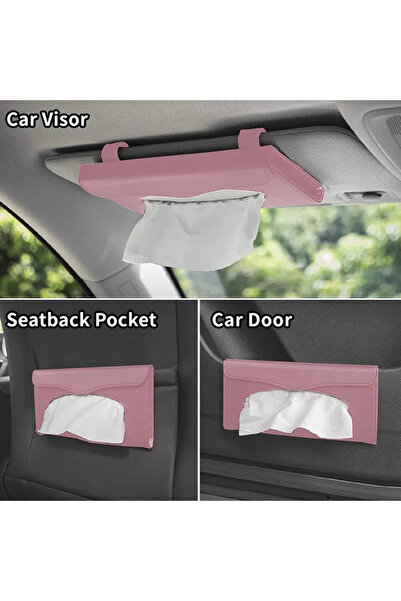 ABYZ Elegant napkin holder for car sunshade, -leather, dimensions 23x12.5x2.5cm, color Pink
