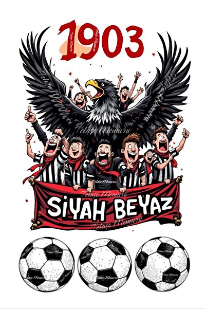 telaşe memuru Siyah Beyaz Taraftar Pasta Süsü - Pasta Resmi ve Kağıdı - Doğum...