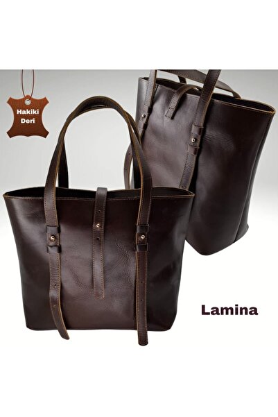NVSisters Lamina Tote Bag Hakiki Deri Kadın Omuz Çantası