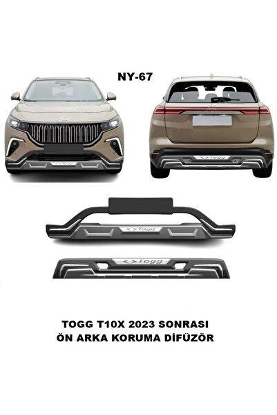 caraks TOGG T10X ön ve arka tampon koruma difüzör togg t10x 2023 sonrası spor...
