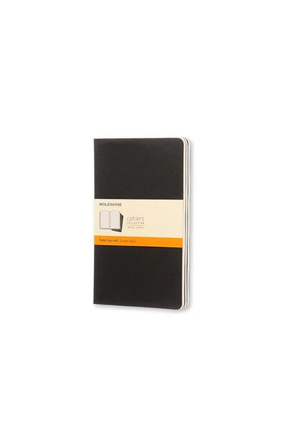 Moleskine Striped Cahier Notepad Set of 3 L Size Black