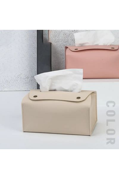 ABYZ Foldable napkin box, eco-leather, dimensions 18x11x8cm, beige color ABYZ™