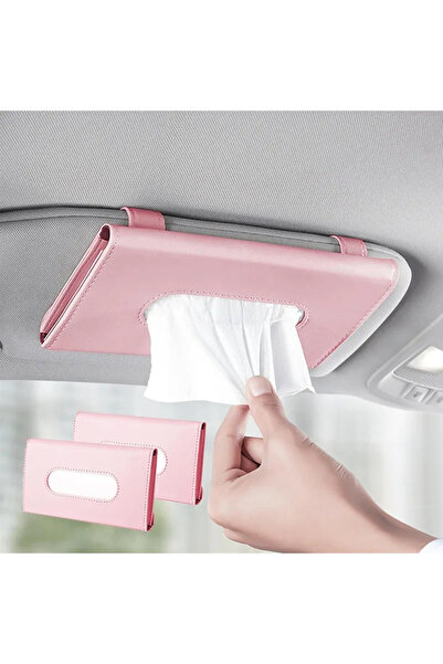 ABYZ Elegant napkin holder for car sunshade, -leather, dimensions 23x12.5x2.5cm, color Pink