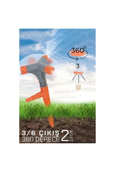 NEZADE STORE Garden Irrigation 3-Piece Sprink 2 PCS